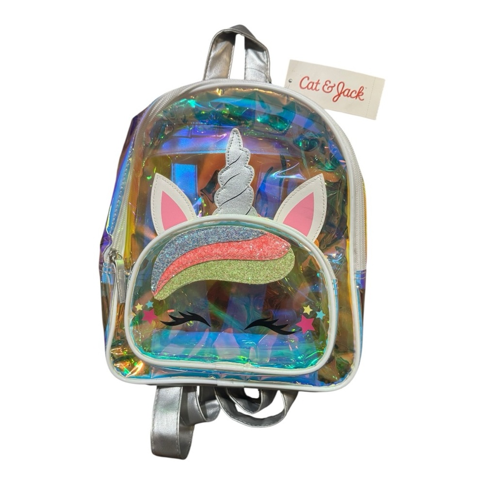 Cat & Jack Rainbow Unicorn Holographic Backpack